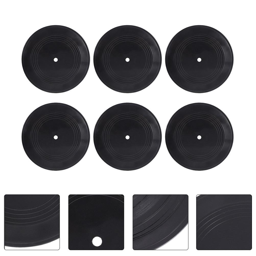6Pcs Vinyl Records Decorative Wall Ornament Retro Vintage Style Ideal for Home Office Bar Disco Party Interior Decoration