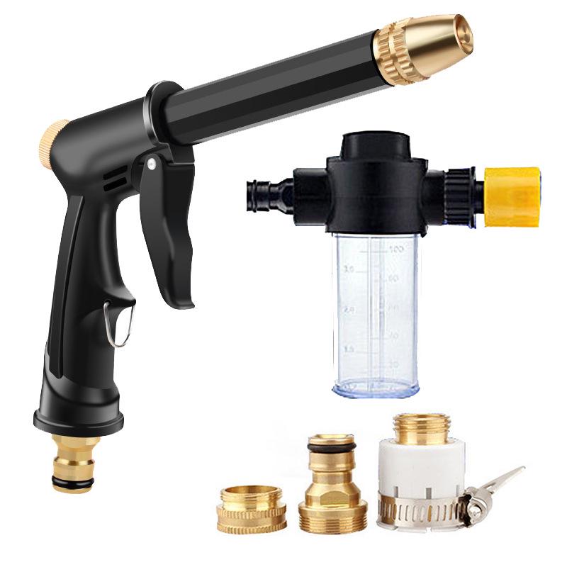 Dual-Purpose High-Pressure Car Washing Gun with Copper-Plated Nozzle and Long Rod