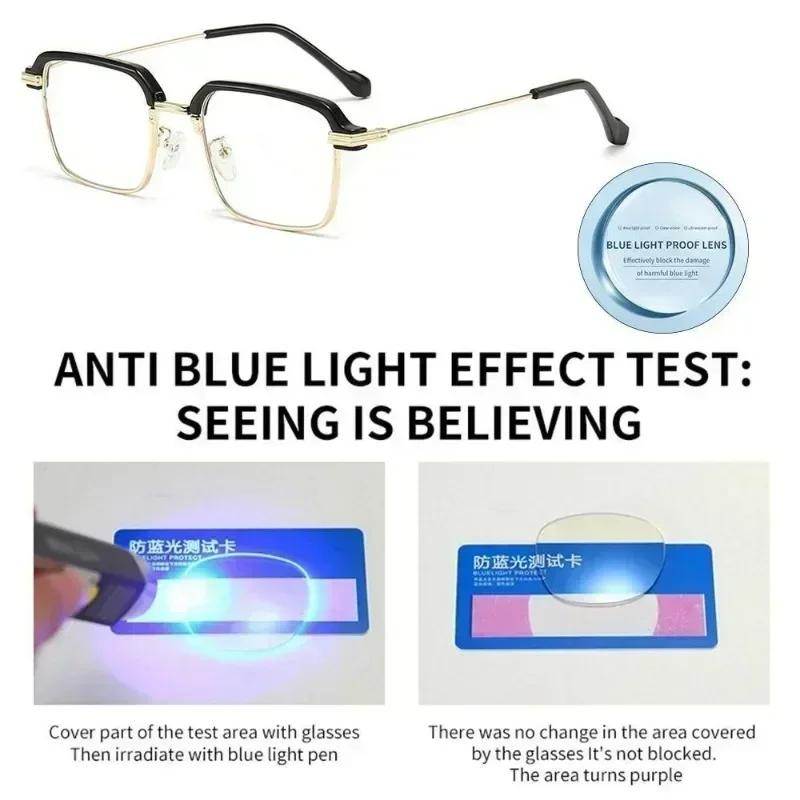 Photochromic Reading Glasses Man Fashion Classic Metal Frame Presbyopic Eyewear Woman Anti Blue Light Far Sight Eyeglasses