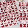 5D Embossed Red Bow Nail Stickers for Festive DIY Nail Art