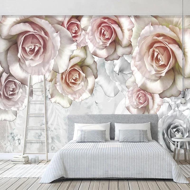 Tapet Modern Pastoral Pictură în Ulei Floral Fotomurale Living Dormitor Decor Mural de Perete