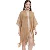 European & American Style Gold and Silver Tassel Cape - Women's Transparent Summer Shawl