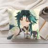 Xiao Genshin Impact Cute Cushion Cover Silky Short Plush Invisible Zipper Dustproof Sofa Pillow Case For Home Decor