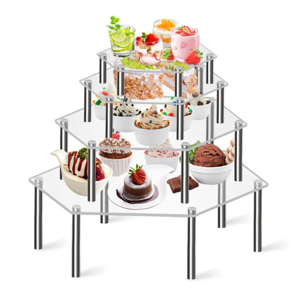 Clear Acrylic Display Stand Wedding Food Desserts Cupcake Perfume Cosmetic Jewelry Small Item Display Storage Racks Party Decor