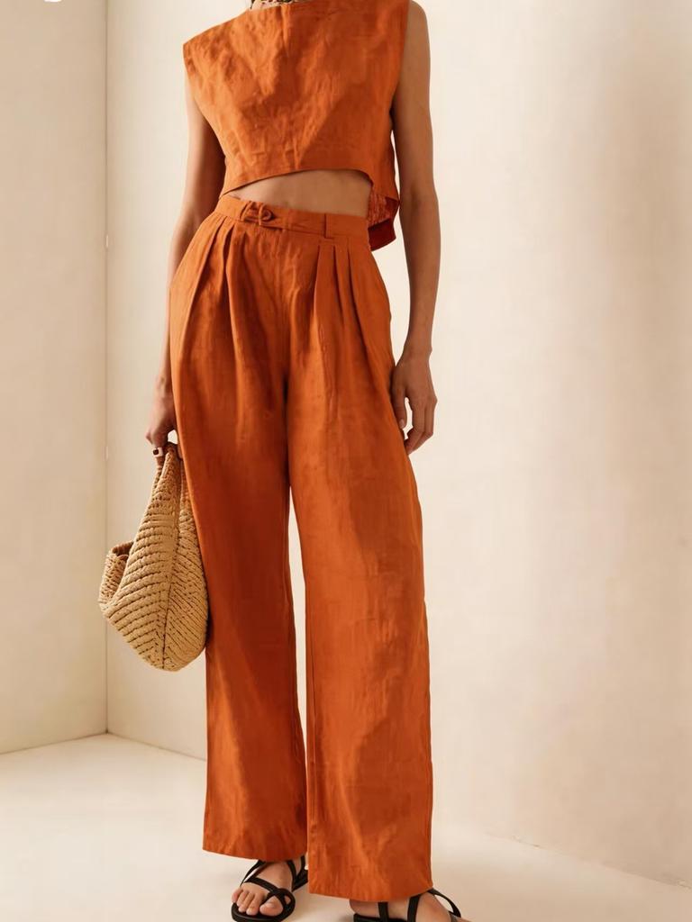 New Women's Summer Breathable Comfortable Crew Neck Loose Casual Set