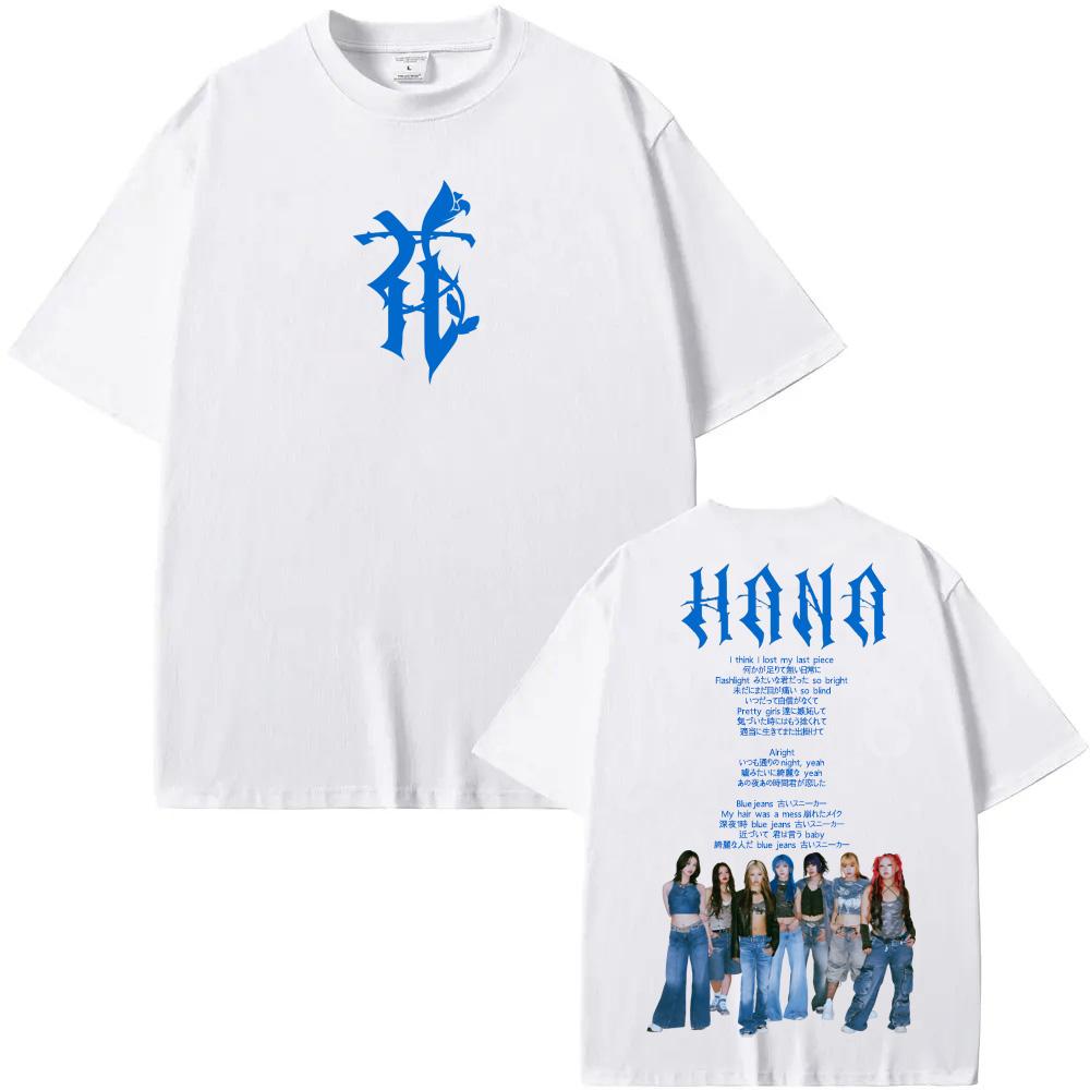 HANA 2025 T-shirt Short Sleeve Gothic PunkTee-shirt Summer Korean Style Harajuku Camiseta Hombre Clothes Japanese girl groupTops
