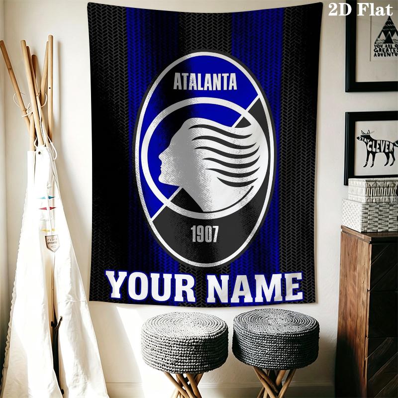 Custom Name Atalanta BC Wall Tapestry Aesthetic Wall Hanging Printed Fabric Blanket Decorative Tapestries for Bedroom Living Room Home Decor