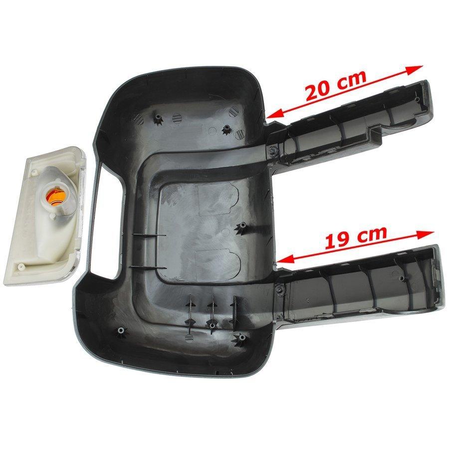 Fiat Ducato 2006- Left Exterior Mirror Housing + LONG ARM SET + ORANGE TURN SIGNAL INSERT 2 Pcs SET