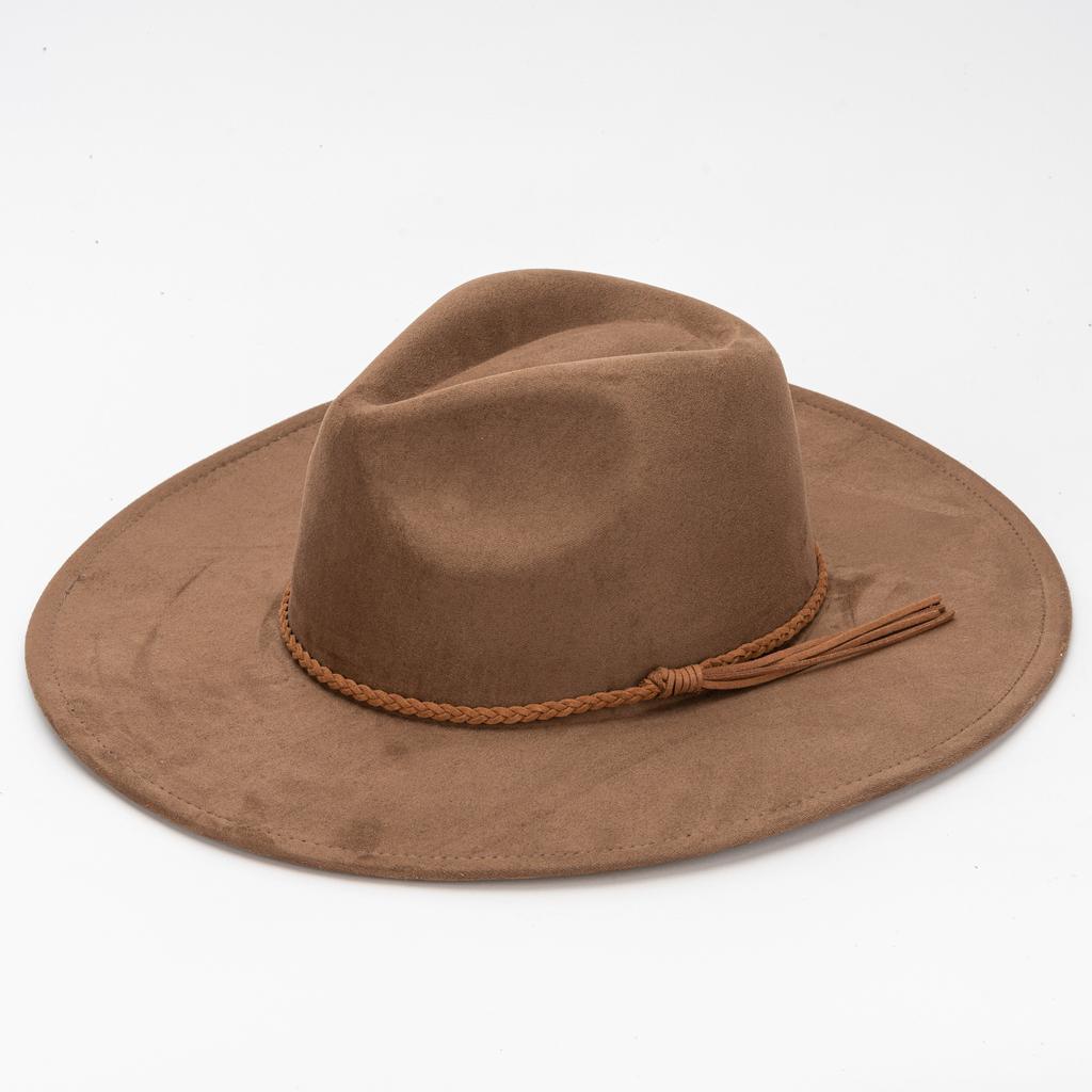 9.5Cm Big Edge Peach Heart Top Hat, Suede Felt Hat, Retro Fashion Big Eaves Hat, Flat Edge Gentleman'S Hat