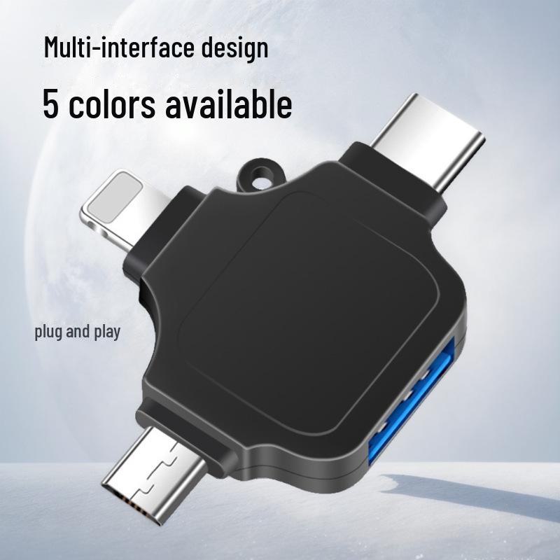 3-in-1 Multi-Function OTG Adapter: USB 3.0, Type-C, and Apple-Compatible for Android Phones