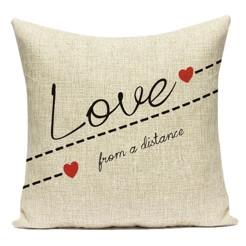 Love Heart Pillow Cover Valentine Day Love You Letters Cushion Cover Home Decor Sofa Bed Wedding Party Decor Pillowcase