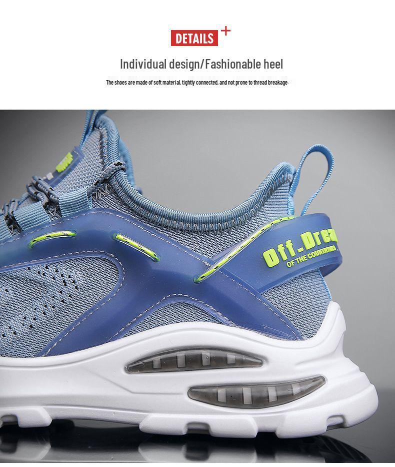 Men's Mesh Soft Sole Breathable Casual Sneakers - Korean Style Low-Top Lace-Up Outdoor Running Shoes