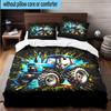 Electric Monster Truck Art 3pcs Bedding,Including 1pc Duvet Cover And 2pcs Pillowcases Perfect for Christmas,Ideal for Bedroom, Dormitory