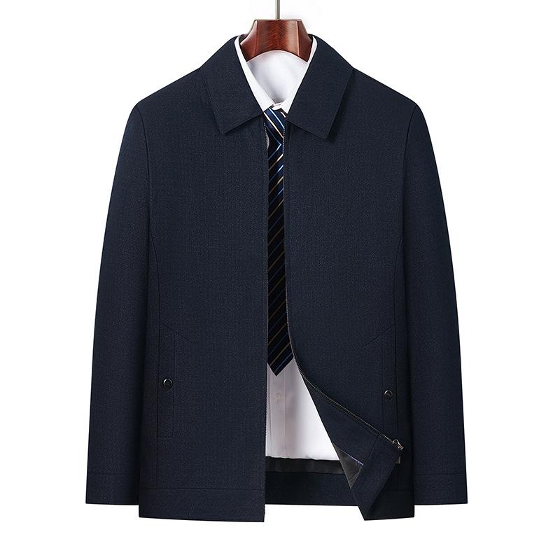 Spring and Autumn Men's Jacket Middle-aged and Elderly Men's Business Casual Lapel Men's Jacket