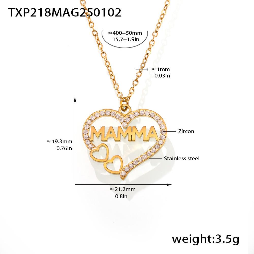 Qiong Yao Heart-Shaped Natural Stone Clavicle Necklace: Double Layer Dopamine Design, Light Luxury, Stainless Steel, Women s Jewelry