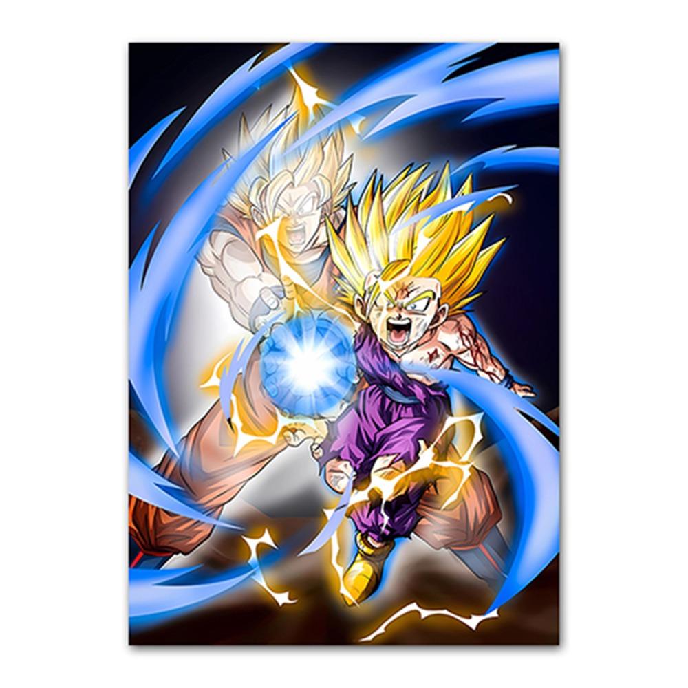 Japanese Modern Anime Retro Dragon Ball Poster Goku Gohan Vegeta Piccolo Friza Canvas Painting Print Wall Art Children Gift