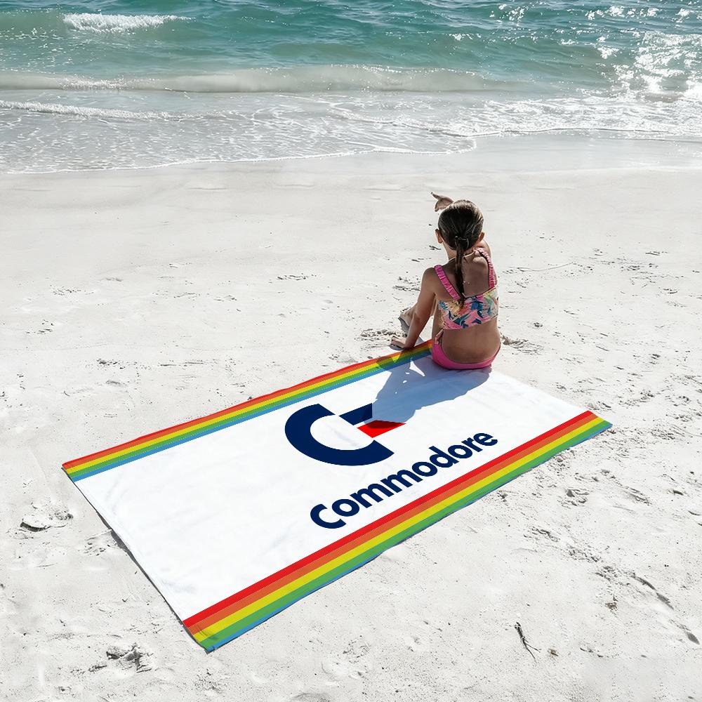 Fashion C-Commodore 64 logo Towel Quick Dry Absorbent Beach Towel for Sports, Fitness, Swimming and Outdoor Activities
