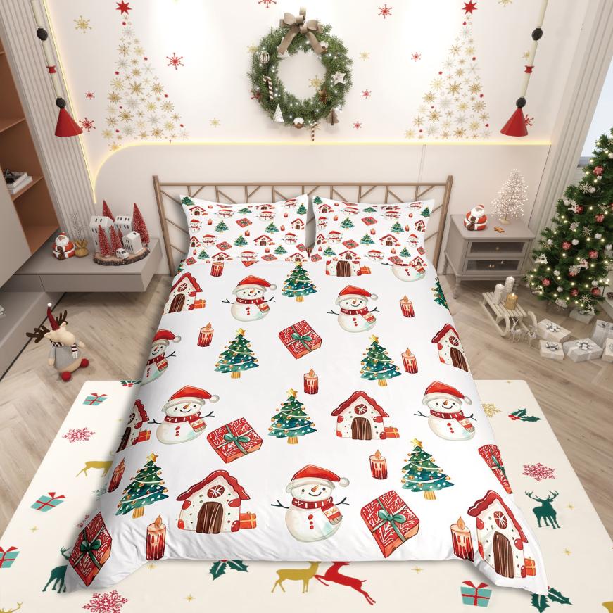 Homewish Merry Christmas Duvet Cover SetFestival Xmas For Girls Bedding SetHappy New Year Decor