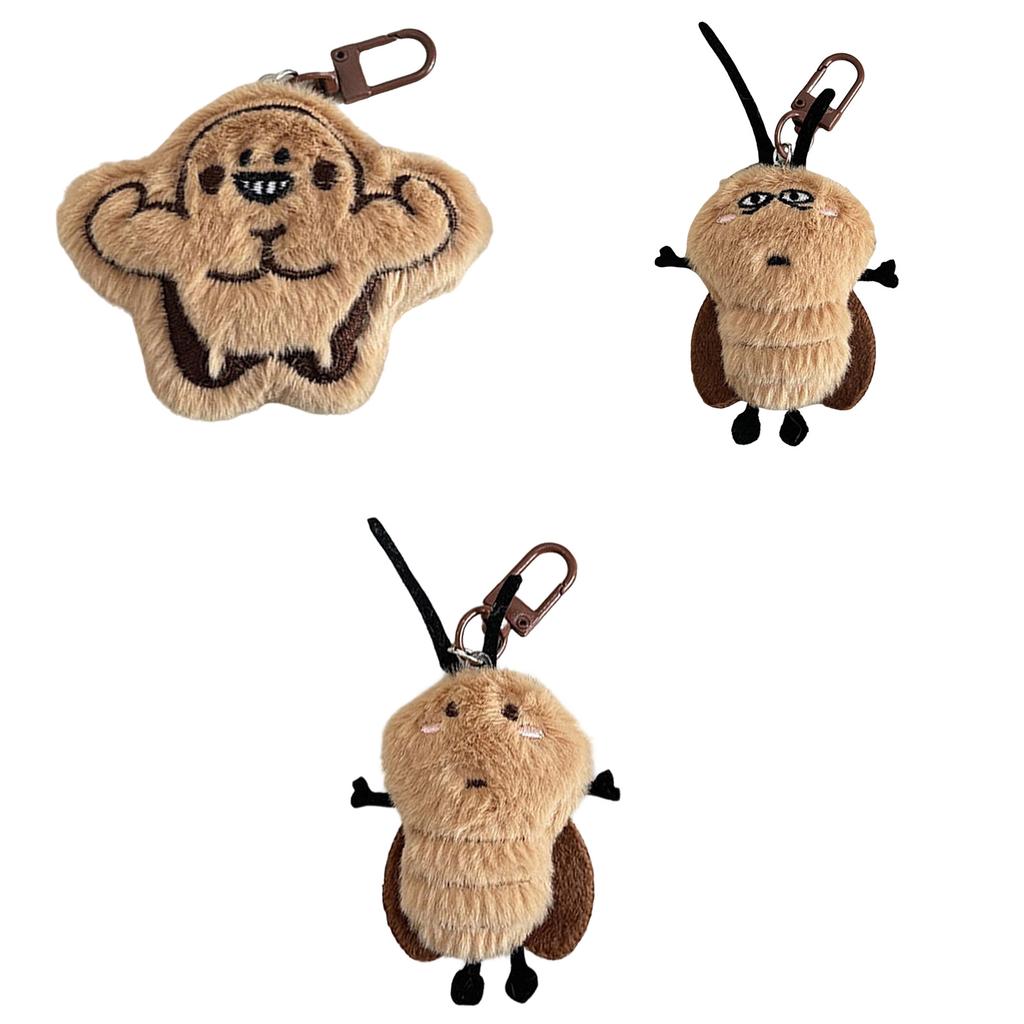 Cartoon Keychains Lovely Cockroach Keyrings Roach Doll Christmas Gift Christmas Birthday Party Vending Machine Supply