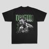 Relaxed Street-style Pure Cotton Short-sleeve T-shirt with Direct-printed Portrait Graphics and Boxing Short Sleeves Tops