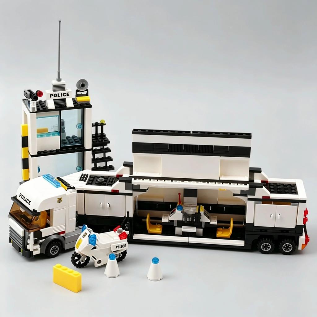 Urban area High-Quality Police Space facility High-Quality Building High-Quality Block Construction set Collection kit High-Quality Prison