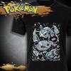 Unisexs And Unisexs Summer New Street Style Pok Mon Flying Dragon Family Cross Word Bat Elf Graffiti Loose Cotton Tshirt