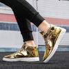High Top Sneaker Herren 47 48 Gold Atmungsaktiv Herren Freizeitschuhe Neuer Trend Luxus Skateboard-Schuh