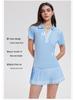 Damen Quick-Dry Tennis & Golf V-Ausschnitt Kleid mit Taschen - Anti-Exposure Fitness Rock Set