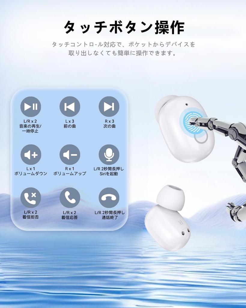 Bluetooth Wireless Earphones, IPX7 Waterproof, 60-Hour Playback, 2026 Bluetooth 6.0, Full-Range HiFi Sound Quality, Low Latency, Instant Connection,