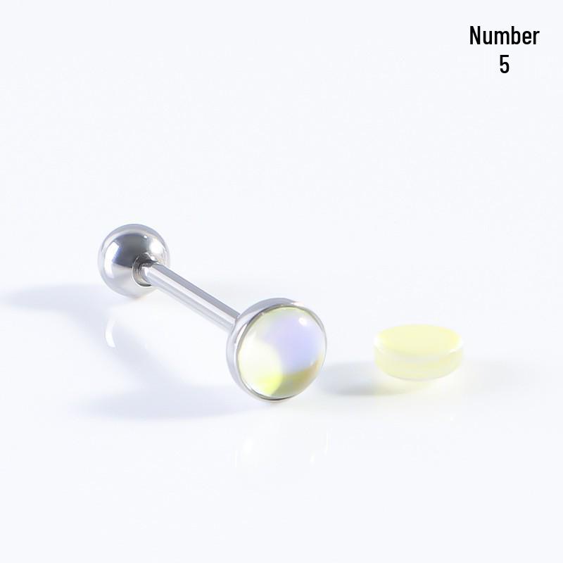 

Радужное многоцветное кольцо для языка из нержавеющей стали - Съемное пирсинг-украшение с резьбой, стиль горячей девушки. 1.6mm x 16mm x 5mm