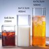 Square Heat-Resistant Glass Cup – Transparent Office Teacup for Coffee, Milk, and Juice