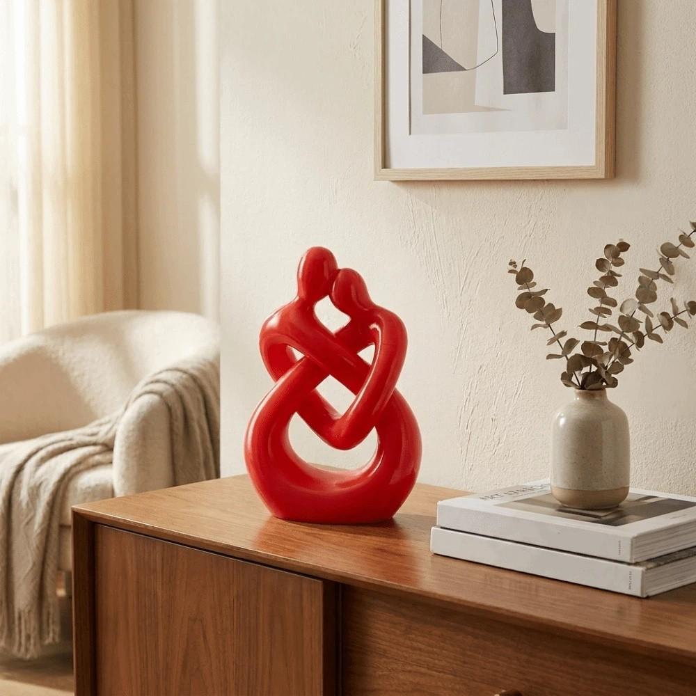 Abstract Design 3D Printed Figure Romantic Couple Embracing Sculpture  Home Decoration