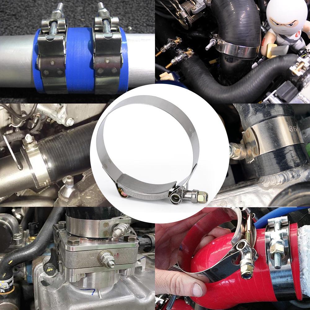 Stainless Steel 304T Exhaust Pipe Clamp, 3" (79-87) for Silicone Turbo Hose, 2-Pack