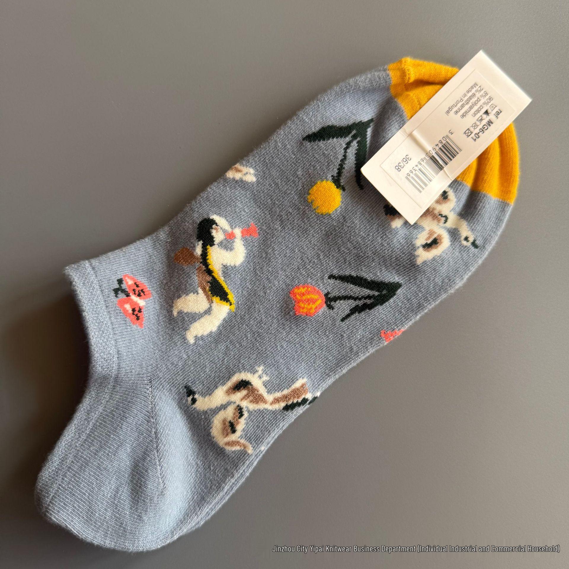 

Niche Women s Low-Cut Light Luxury Cotton Boat Socks – Oil Painting Colors Size 36-41