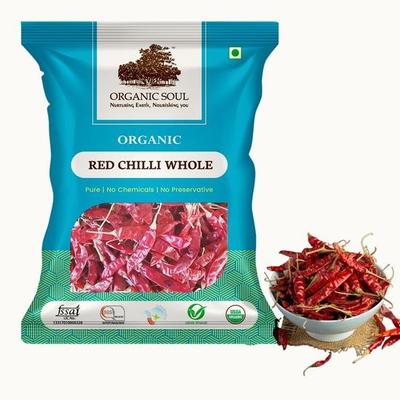 Bio Sabut Tikha Lal Mirch 100 g, celé červené chilli/Bio Certified