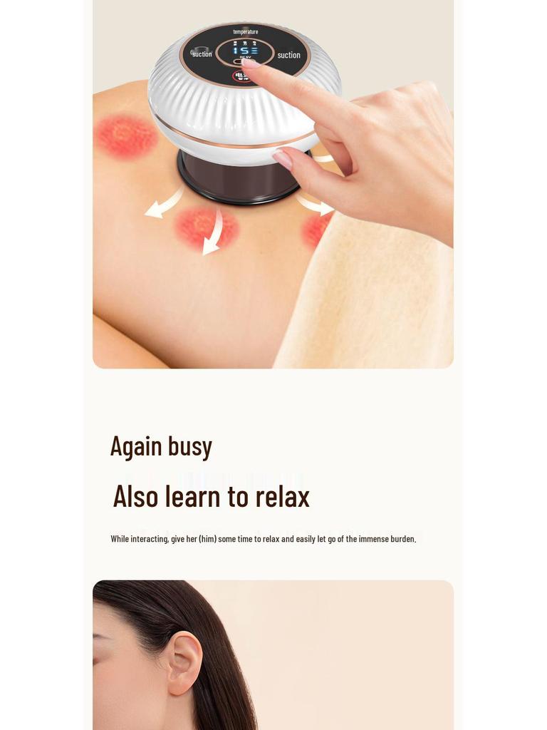 Smart Wireless Electric Cupping & Hot Compress Gua Sha Massager for Home Use