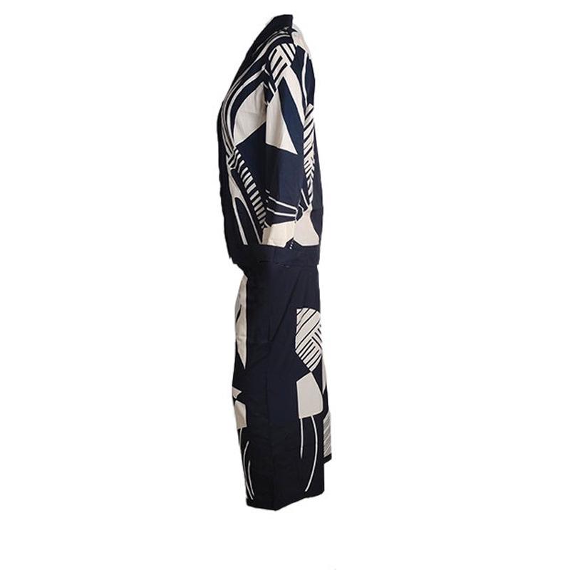 European & American Women's Graffiti Lapel Shirt and Long Sleeve Fashion Two-Piece Set