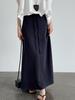 LUXI Korean-Style A-line High Waist Drawstring Maxi Skirt, Summer Casual 2673