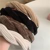 New Simple Wide Side Edge Fabric Hair Band Women Fashion Korean Retro Braided Headband Solid Knot Hoop Girls Hair Accessories