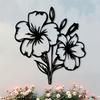 1pc Metal Wall Art Hibiscus Flower Decor for Living Room Indoor Outdoor Home Thanksgiving Birthday Party