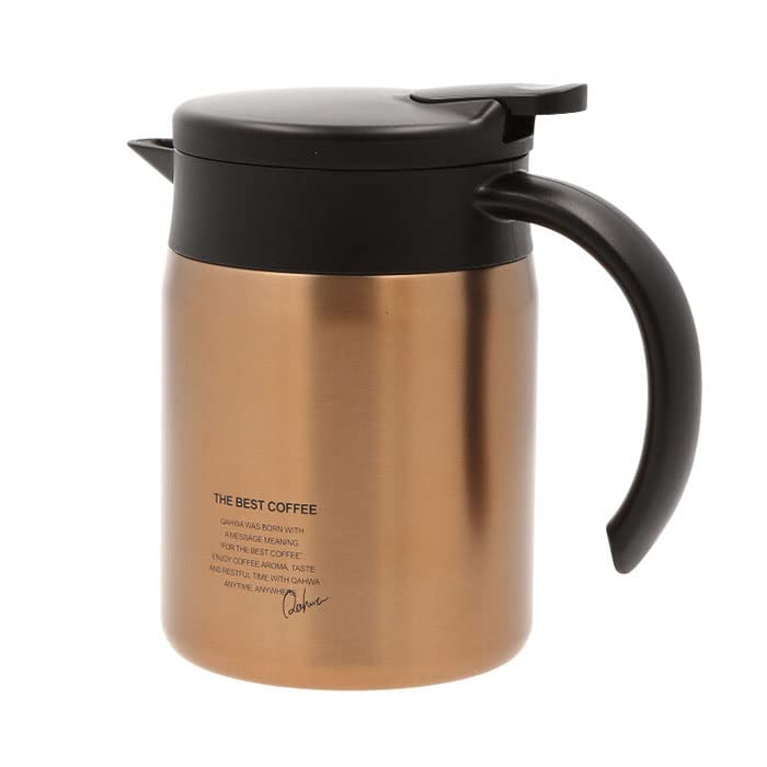CB Japan QAHWA Coffee Insulated Pot, 600ml, Copper Gold, with Teflon-Coated Interior
