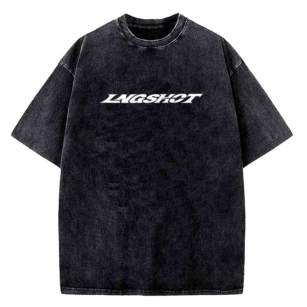 LNGSHOT Jay Park Same T Shirt Vintage Washed Cotton Summer Street Style ShortSleeve Tee Men Women Trendy Hip Hop Crew Neck Top