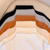 T-shirt à col roulé à manches longues ajusté en velours Renard Argenté - Haut chaud de couleur unie pour femme Automne/Hiver