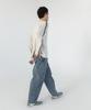 THISISNEVERTHAT Striped Sleeve Knit Crew Ivory