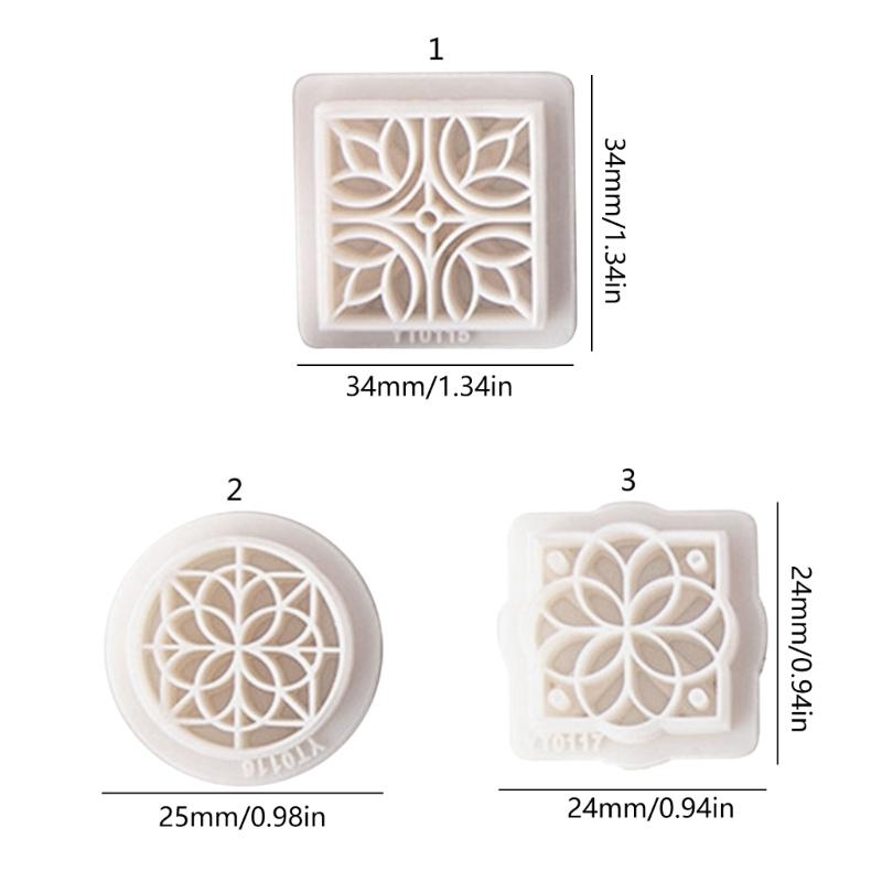 Vintage Flower Soft Pottery Earring Mold Car Keychain Pendant Decoration Supplies for Children Adult DIY Crafts