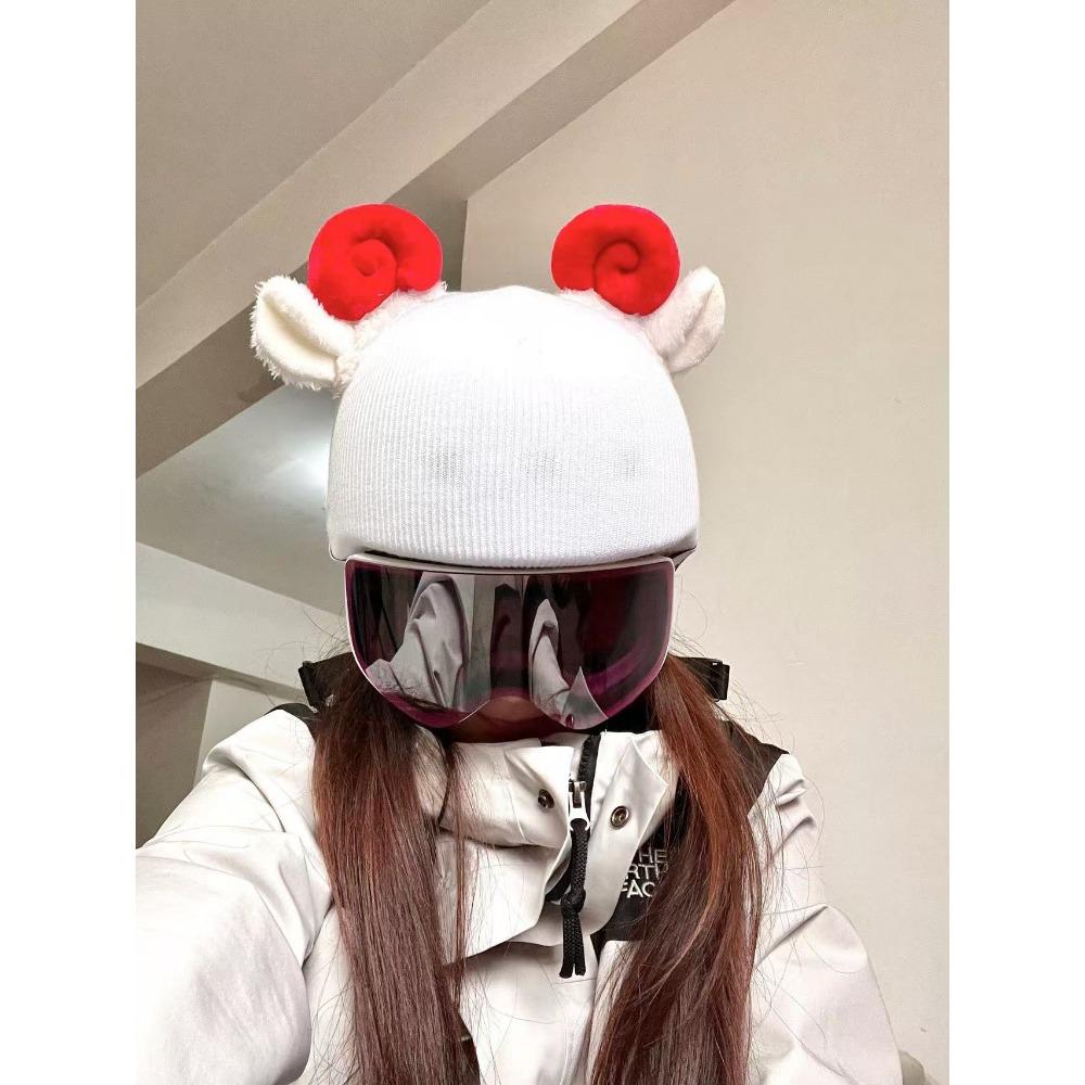 Pokrowiec na kask narciarski Czapka Urocze Kreskówkowe Uszy Kota Dziecko Ten Sam Pojedyncza i Podwójna Deska Pokrowiec na Kask Bateryjny Unisex