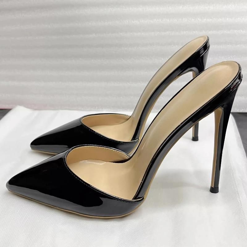 Hohe Qualität 8/10/12cm Stiletto High Heels Mules Damen Lackleder Hochzeit Braut Glitzernde Mules Luxus Designerschuhe für Damen