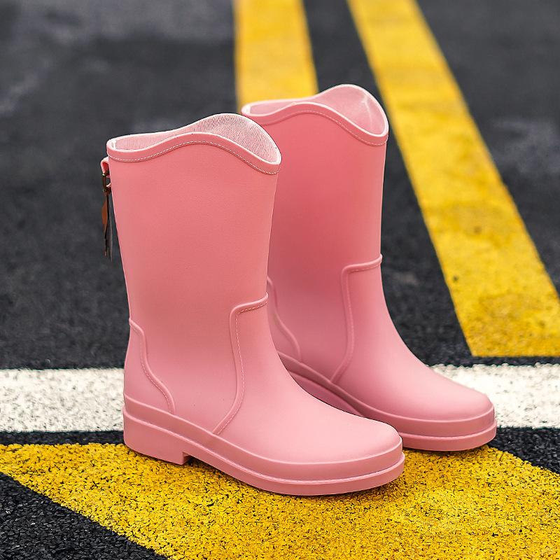 

Simple and versatile high school rain boots women s waterproof and non-slip water boots wear-resistant outer shoes kitchen work sleeve women s shoes 41