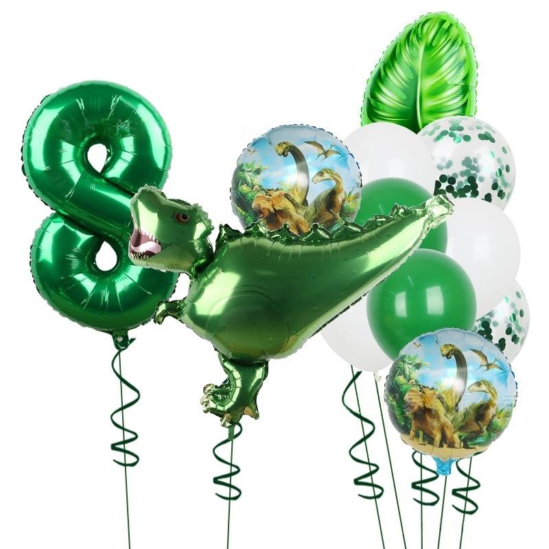 32Inch Green Dinosaur Balloon Suit For Birthday Party Decoration 12Pcs/Set Cute Self-Supporting Dinosaur Balloon Suitable Childr