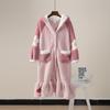 Women's Snow White Long Coral Fleece Pajama Set - Autumn/Winter Flannel Robe & Nightgown with Parent-Child Style